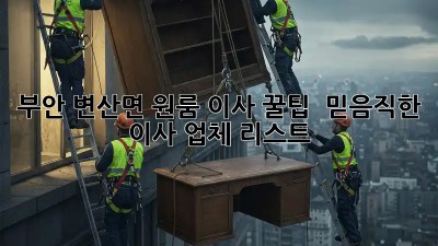 부안 변산면 원룸 이사 꿀팁🍯 & 믿음직한 이사 업체 리스트